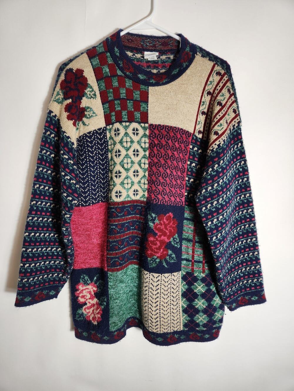 Women's Sip N Shore Vintage 90's Patchwork Sweater in size Large